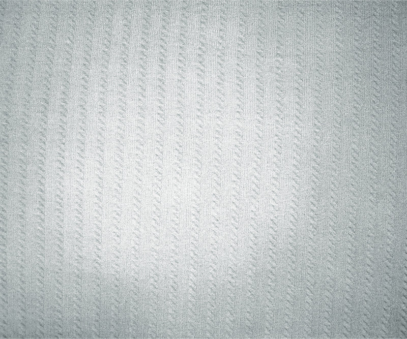White-Gray Poly Spandex Stretch Cable Texture Knit Fabric