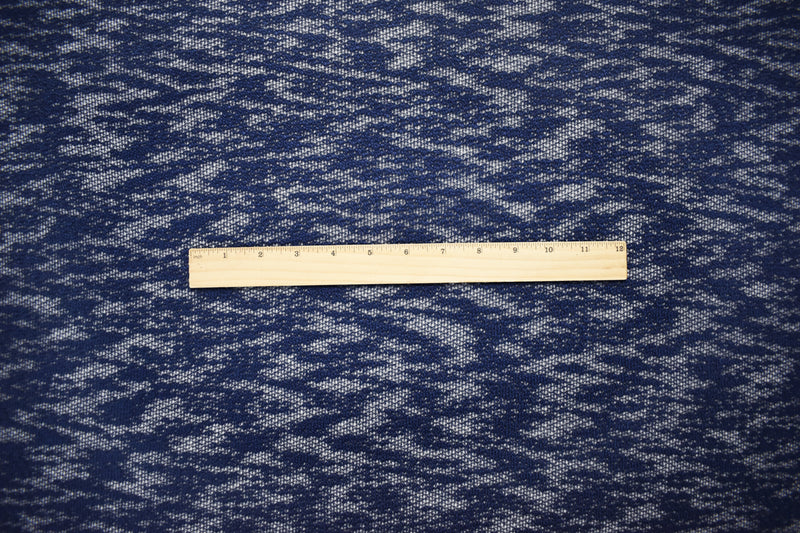 Blue Poly Spandex Stretch Texture Slub Sweater Knit Fabric