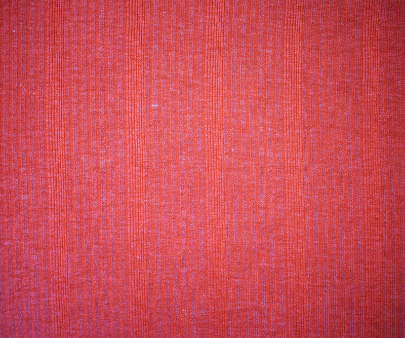 Red-Gray Poly Blend Stretch Irregular Diagnoal Rib Knit Fabric