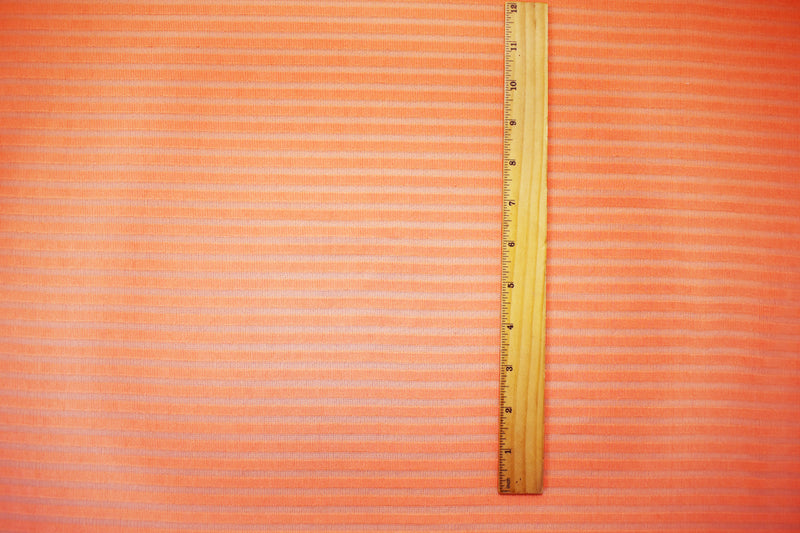 Orange Poly Blend Stretch Stripe Knit Fabric