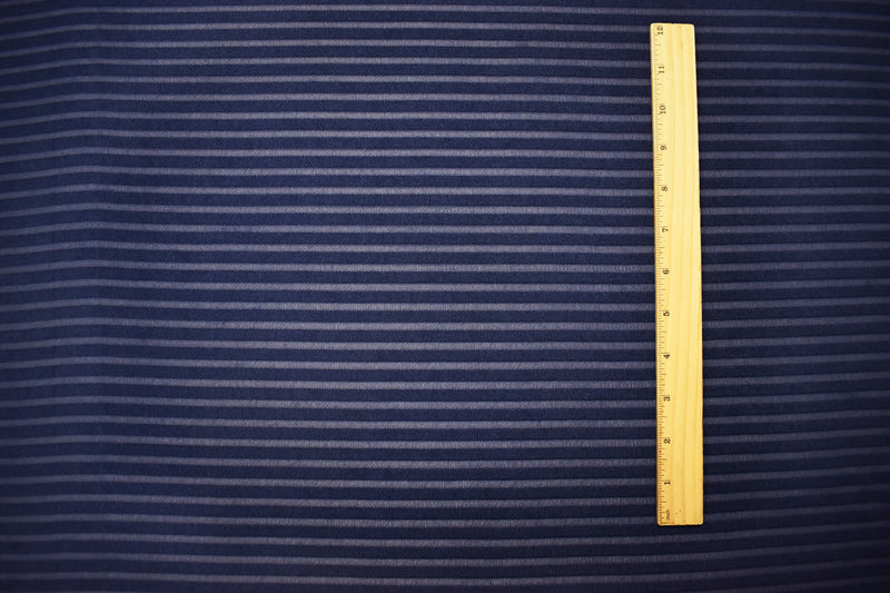 Dark Blue Poly Blend Stretch Stripe Knit Fabric