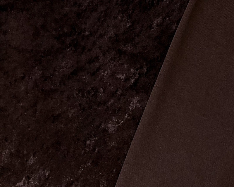 Brown Poly Spandex Stretch Crushed Velvet Knit Fabric