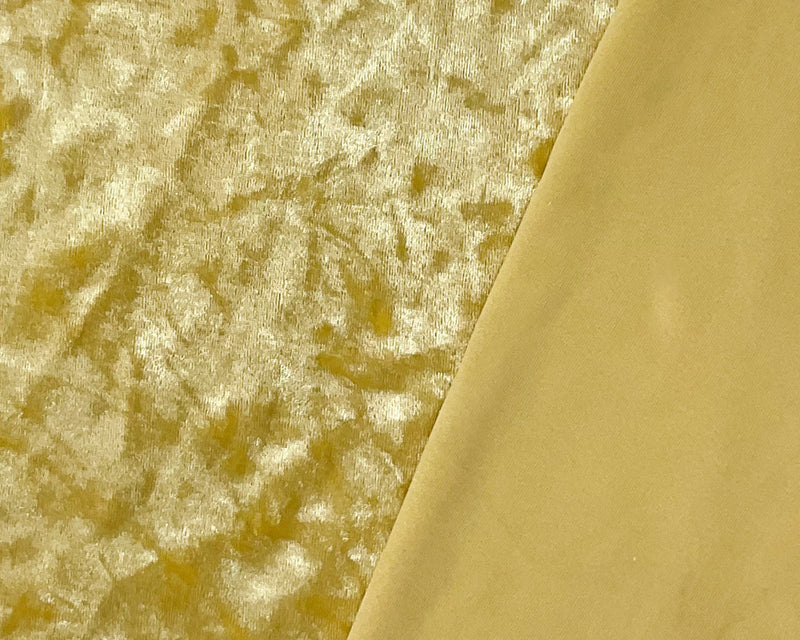 Yellow Poly Spandex Stretch Crushed Velvet Knit Fabric