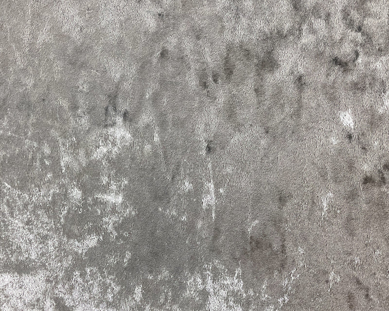 Gray Poly Spandex Stretch Crushed Velvet Knit Fabric