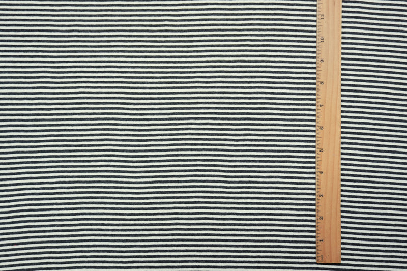 Black-White Poly Blend Stretch Stripe Jersey Knit Fabric