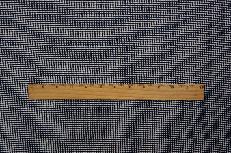3 5/8 YD PC-Deep Navy-White Poly Blend Stretch Texture Double Knit Fabric