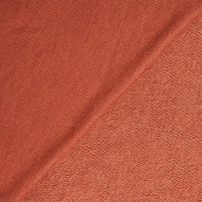 2 1/2 YD PC-Coral Orange Poly Blend Stretch Solid Terry Knit Fabric