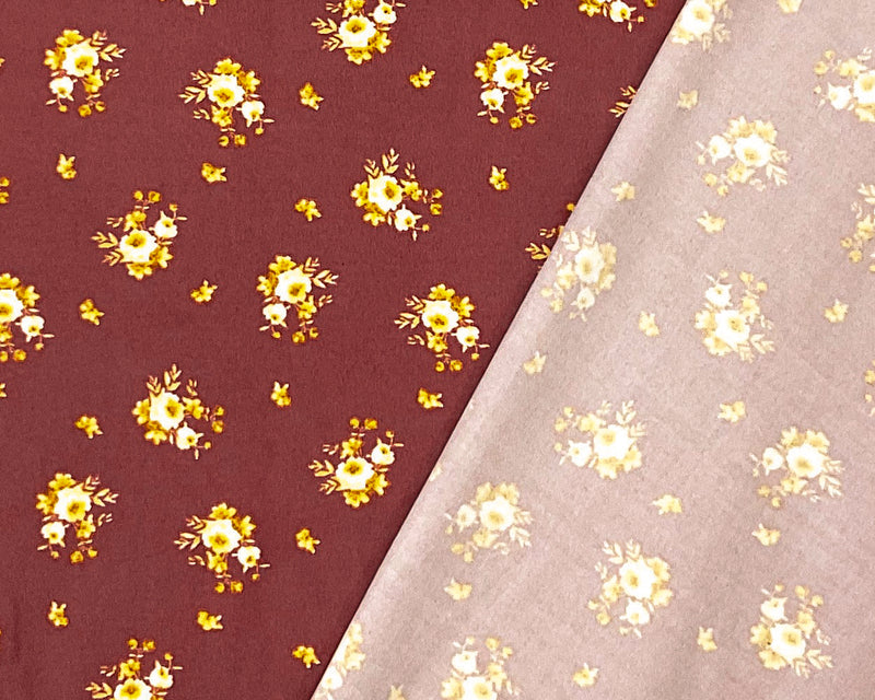 Red-Multi Poly Spandex Stretch Floral Print DB Jersey Knit Fabric