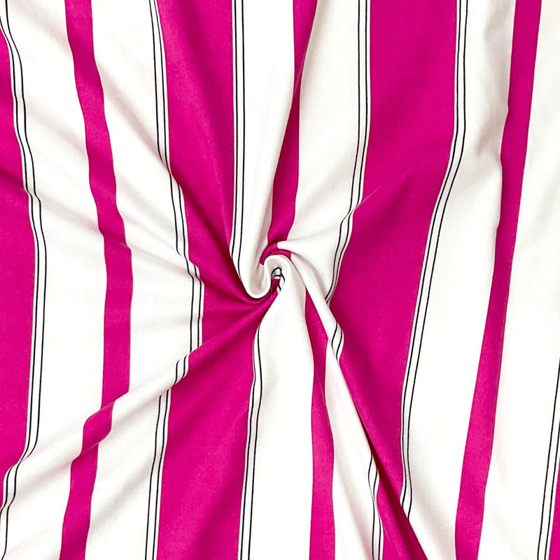 Pink-Multi Poly Stretch Spandex Vertical Stripe Print DB Jersey Knit Fabric
