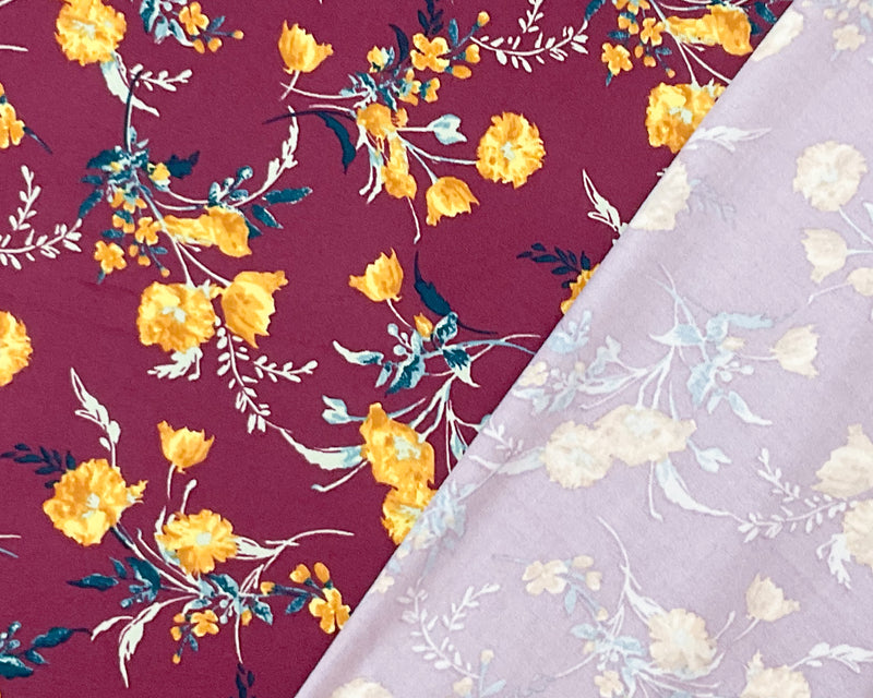 Red-Multi Poly Spandex Stretch Floral Print DB Jersey Knit Fabric
