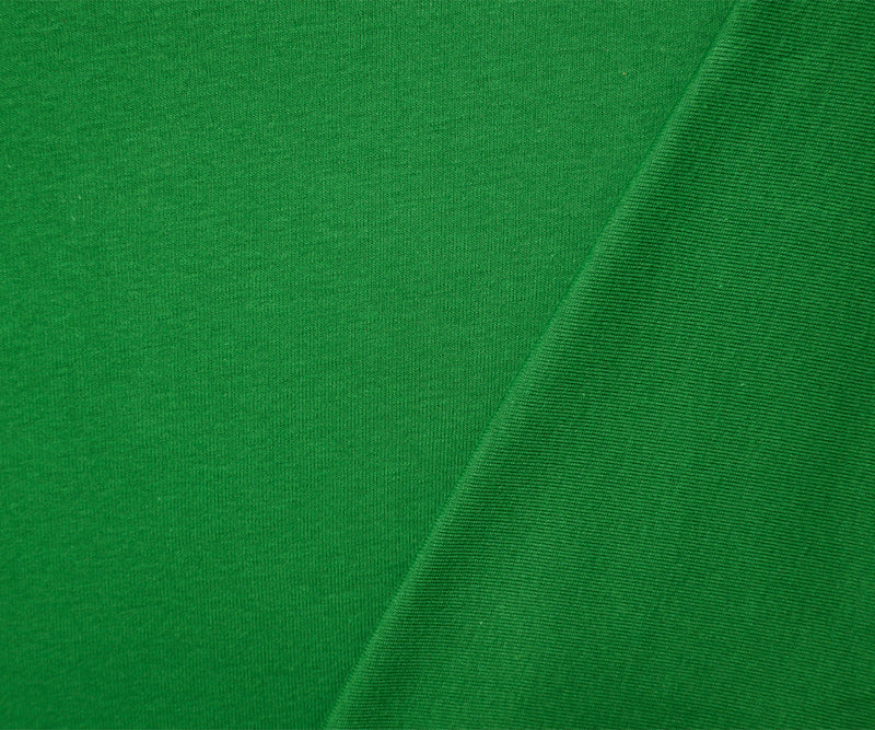 Green Organic Cotton Solid 1X1 Rib Knit Fabric