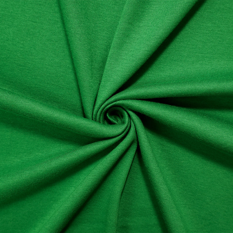 Green Organic Cotton Solid 1X1 Rib Knit Fabric