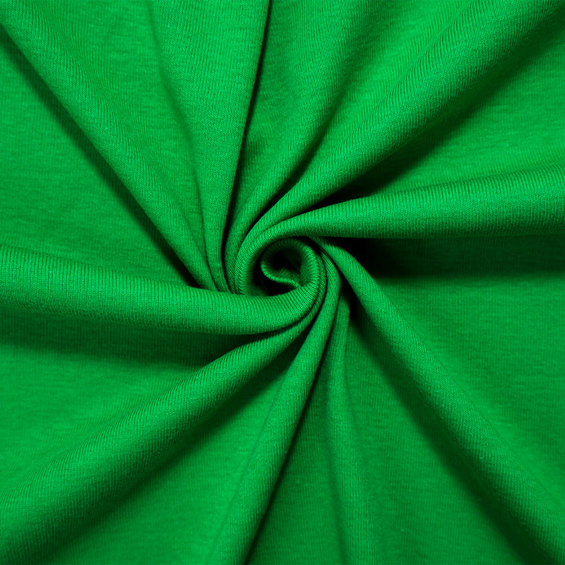 Green Organic Cotton Solid 1X1 Rib Knit Fabric
