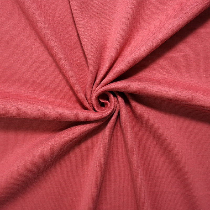 Pink Organic Cotton Solid 1X1 Rib Knit Fabric