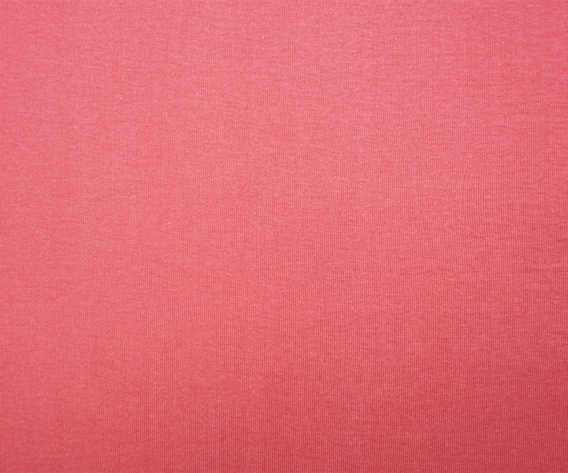 Pink Organic Cotton Solid 1X1 Rib Knit Fabric