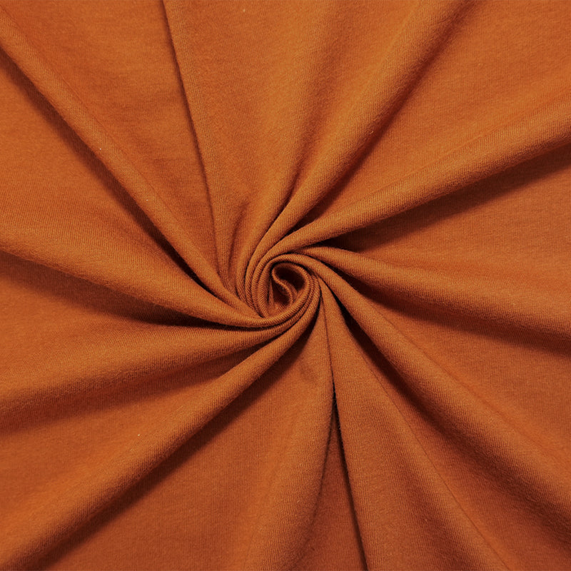 Brown Organic Cotton Solid 1X1 Rib Knit Fabric