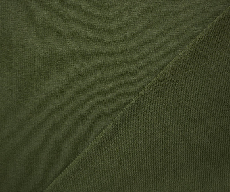 4 1/2 YD PC-Green Organic Cotton Solid 1X1 Rib Knit Fabric