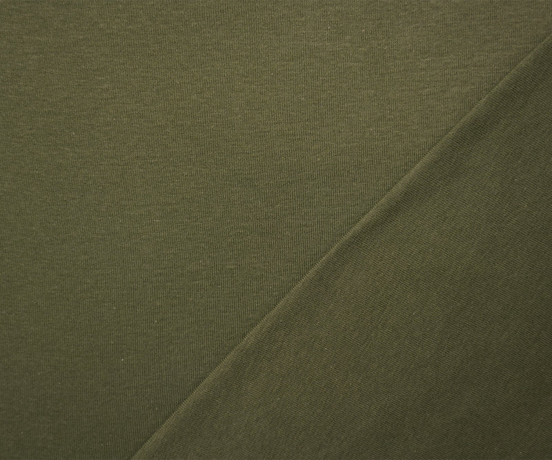 2 1/2 YD PC-Green Organic Cotton Solid 1X1 Rib Knit Fabric