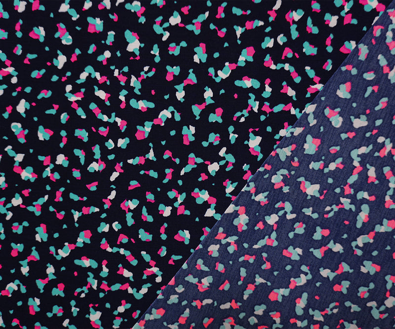 4 YD PC-Blue-Pink Poly Stretch Abstract Printed ITY Jersey Knit Fabric
