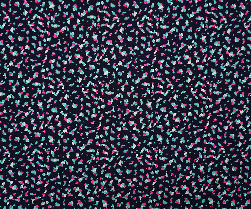4 YD PC-Blue-Pink Poly Stretch Abstract Printed ITY Jersey Knit Fabric