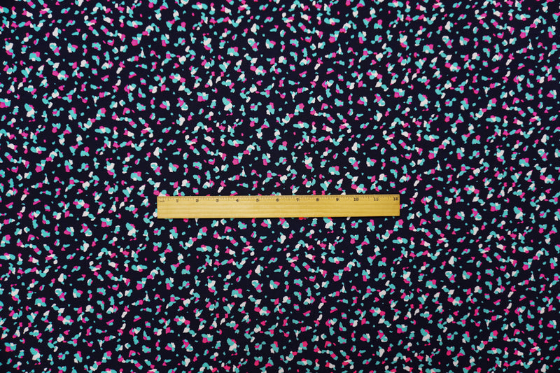 4 YD PC-Blue-Pink Poly Stretch Abstract Printed ITY Jersey Knit Fabric