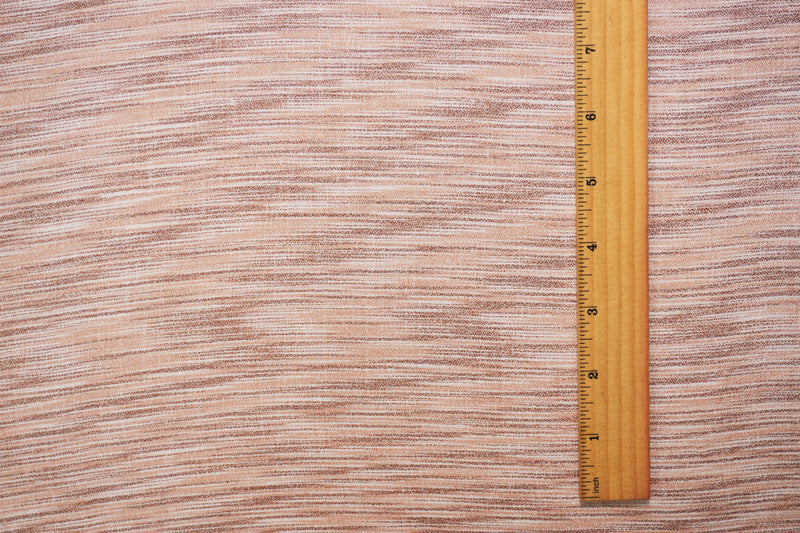 Brown-Beige-White Rayon Slub Texture Printed Dobby Woven Fabric