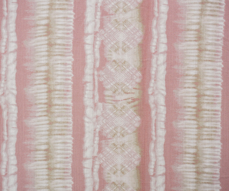 Pink-Multi Rayon Tie Dye Printed Cross Hatch Challis Woven Fabric