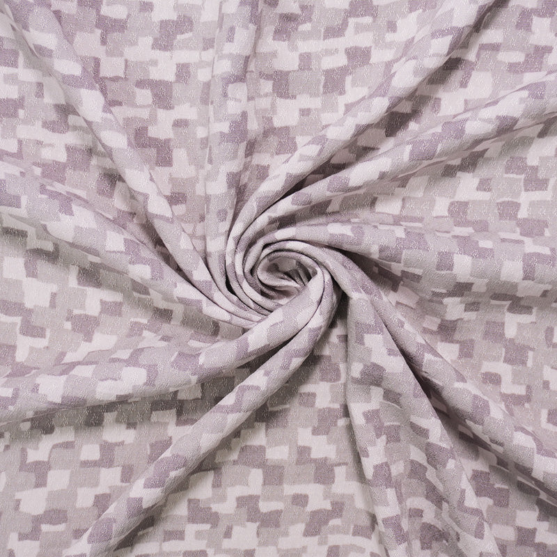 Mauve Purple- Rayon Abstract Printed Dobby Woven Fabric