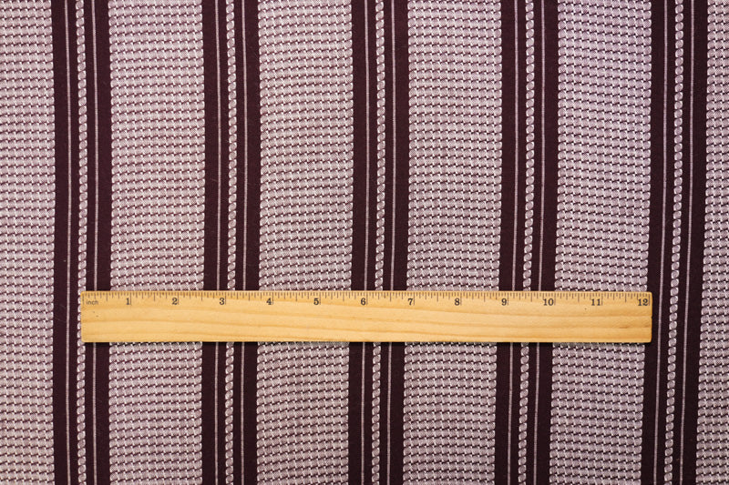 1 YD PC-Red-White Rayon Cotton Stripe Dobby Woven Fabric