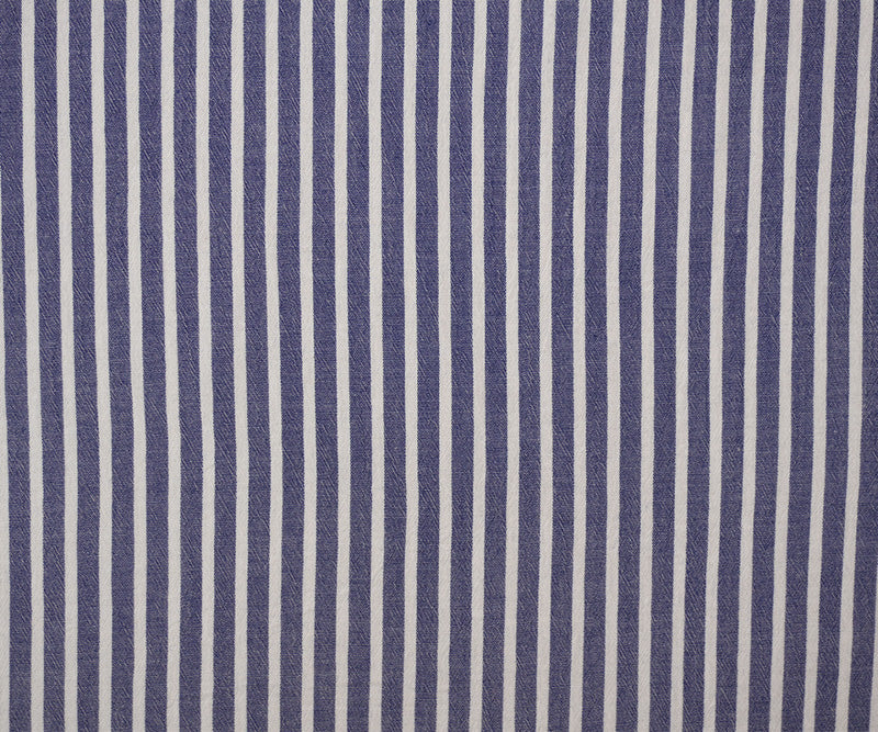 Blue-White Rayon Stripe Yarn Dyed Textured Woven Fabric