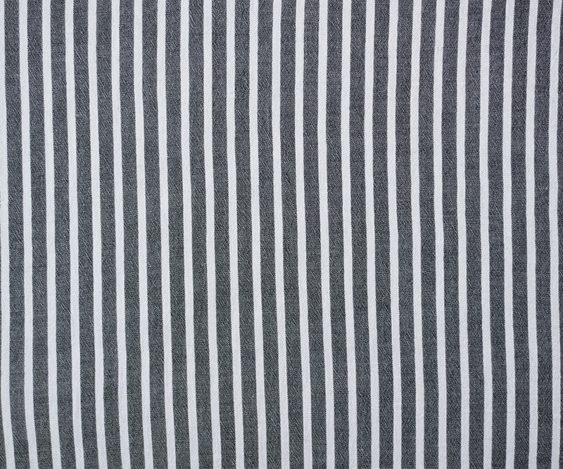 Black-White Rayon Stripe Yarn Dyed Textured Woven Fabric