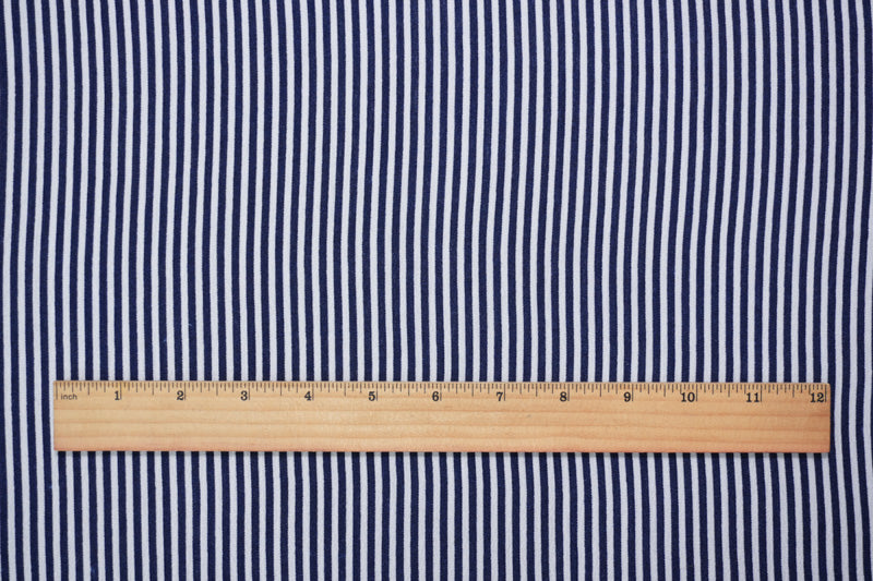 Blue-White Rayon Stripe Gauze Woven Fabric