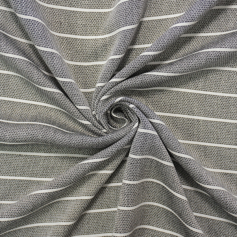 Black-White Rayon Stripe Dobby Woven Fabric