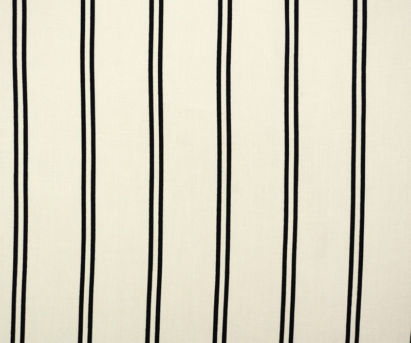 Black-White Rayon Stripe Printed Challis Woven Fabric