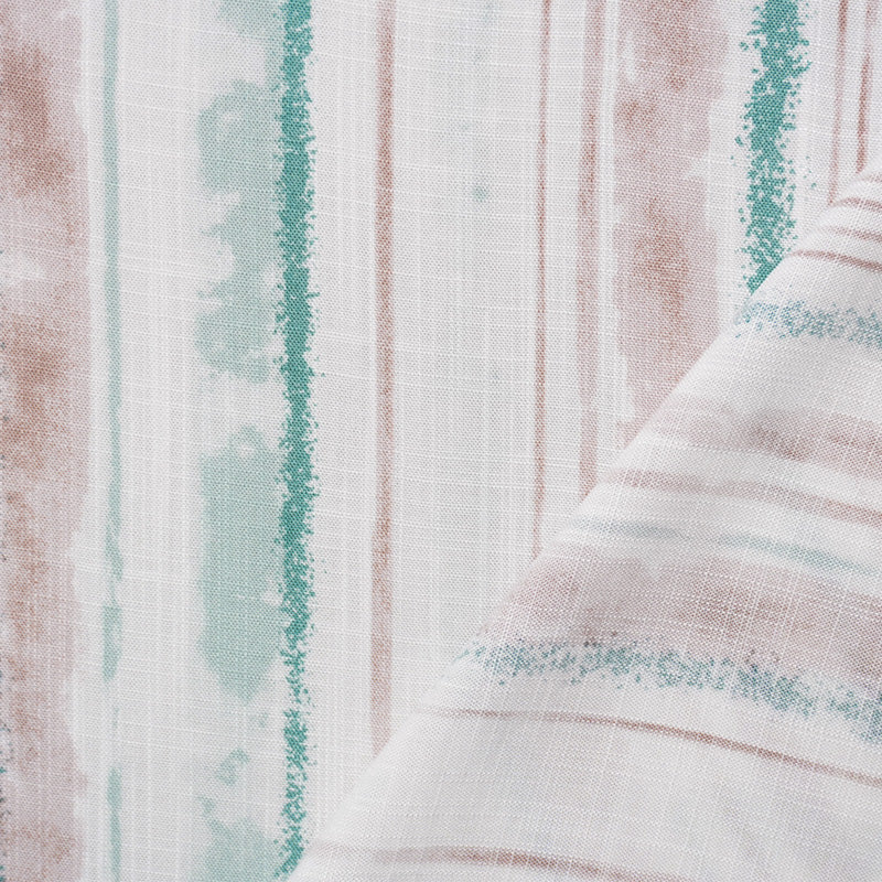 3 YD PC-White-Multi Rayon Abstract Stripe Cross Hatch Slub Woven Fabric