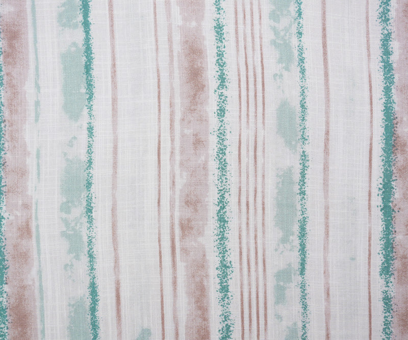 White-Multi Rayon Abstract Stripe Cross Hatch Slub Woven Fabric
