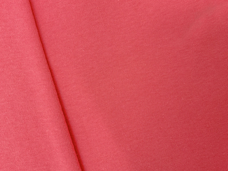 1 1/8 YD PC-Pink Organic Cotton Solid 1X1 Rib Knit Fabric