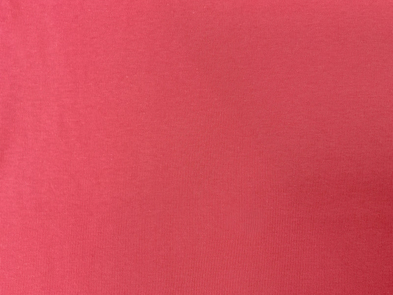 1 1/8 YD PC-Pink Organic Cotton Solid 1X1 Rib Knit Fabric