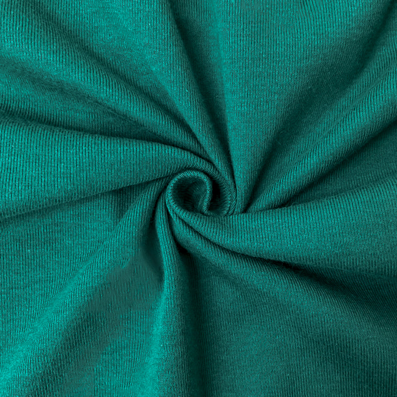 4 YD PC-Green Organic Cotton Solid 1X1 Rib Knit Fabric