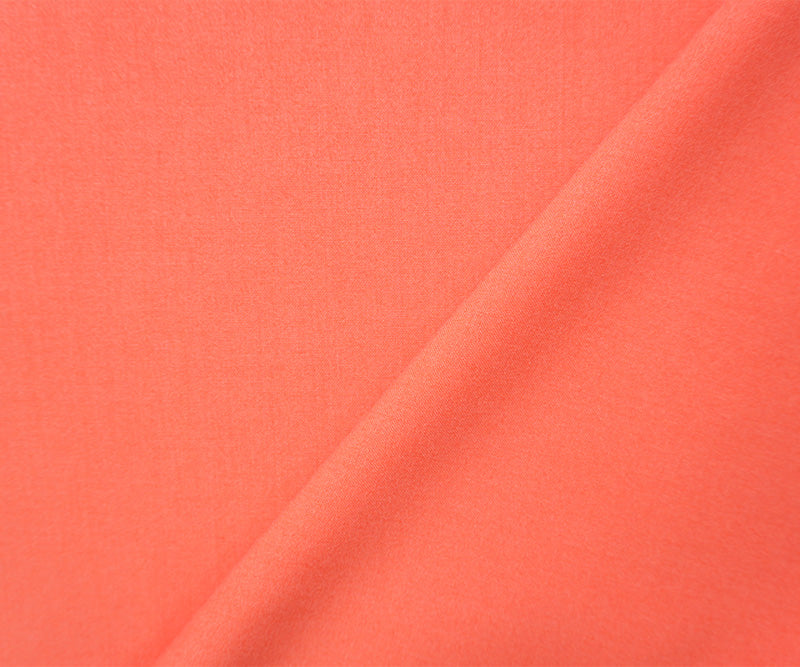 Coral Poly Rayon Spandex Stretch Solid Woven Suiting Fabric