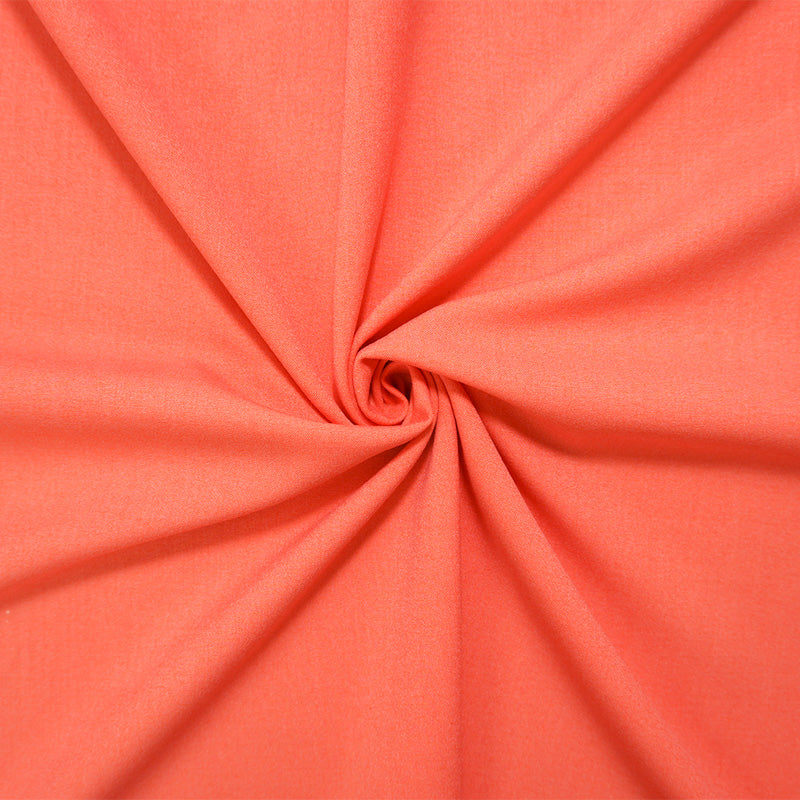Coral Poly Rayon Spandex Stretch Solid Woven Suiting Fabric