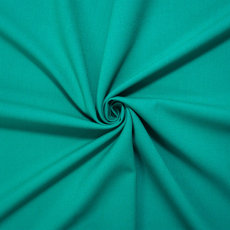 Turquoise Poly Rayon Spandex Stretch Solid Woven Suiting Fabric