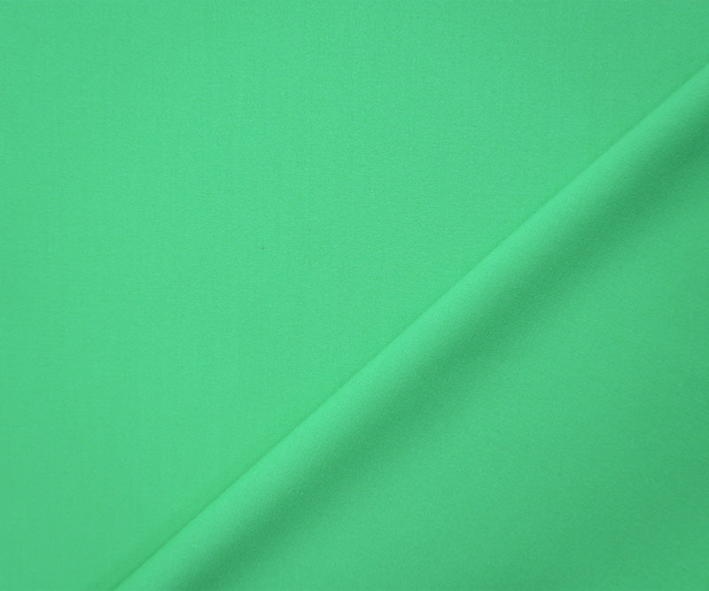 Green Poly Rayon Spandex Stretch Solid Woven Suiting Fabric