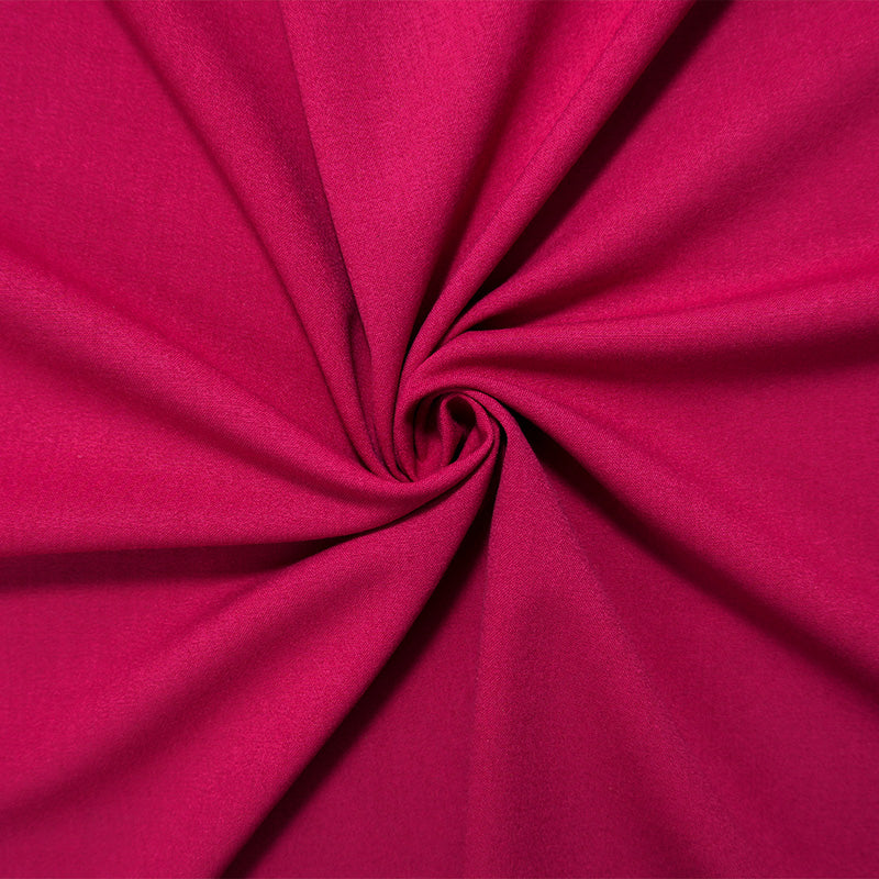 Deep Pink Poly Rayon Spandex Stretch Solid Woven Suiting Fabric