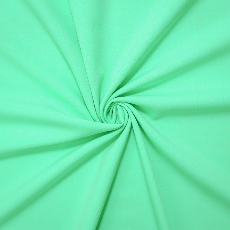 Green Poly Rayon Spandex Stretch Solid Woven Suiting Fabric