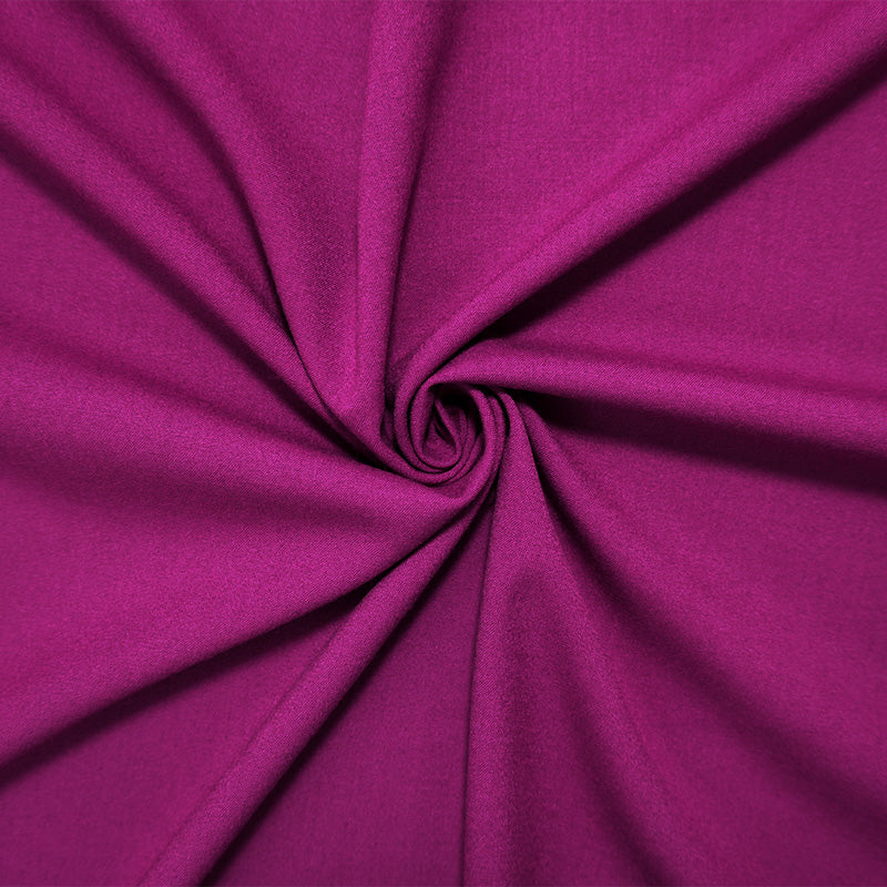 3 1/4 YD PC-Deep Magenta Poly Rayon Spandex Stretch Solid Woven Suiting Fabric
