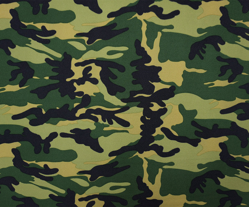 Green-Blue-Beige Poly Camo Print Liverpool Double Knit Fabric