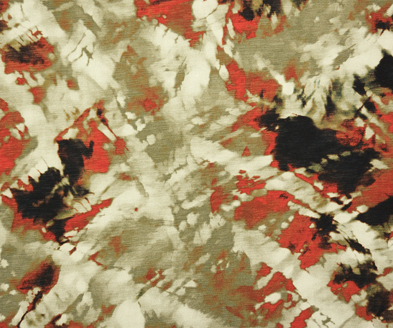 Orange-Multi Poly Stretch Abstract Printed Onion-skin Knit Fabric