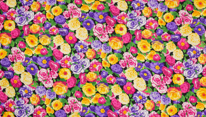 Purple-Pink-Multi Rayon Floral Printed Voile Woven Fabric
