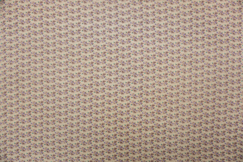 Beige-Brown-Multi Rayon Floral Printed Voile Woven Fabric